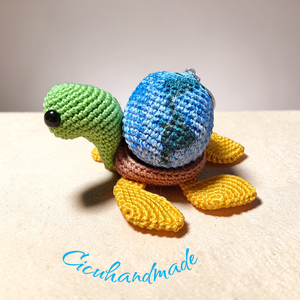 Amigurumi horgolt Teknős Földgömb  - játék & sport - plüssállat & játékfigura - teknős - Meska.hu