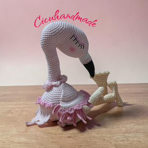 Flamingó amigurumi horgolt  - játék & sport - plüssállat & játékfigura - madár - Meska.hu