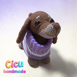 Tacskó amigurumi horgolt  - játék & sport - plüssállat & játékfigura - kutya - Meska.hu