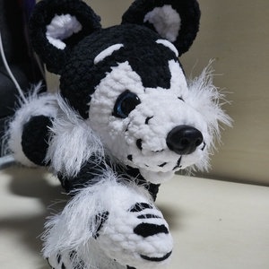 Amigurumi pihe-puha Husky kutya  - játék & sport - plüssállat & játékfigura - kutya - Meska.hu