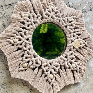 Lotus mandala tükör, Otthon & Életmód, Dekoráció, Tükör, Csomózás, MESKA