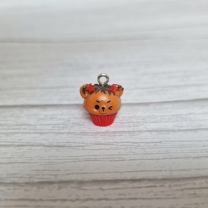Ördög maci cupcake medál, Ékszer, Nyaklánc, Medál, Gyurma, MESKA