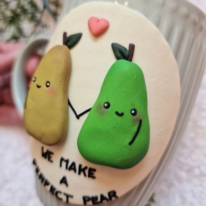 Aranyos körtés bögre We make a perfect pear felirattal - otthon & életmód - konyhafelszerelés, tálalás - tálalás - bögre & csésze - Meska.hu