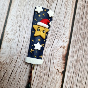 Karácsonyi teáskanál - Mikulás sapkás csillagos - otthon & életmód - konyhafelszerelés, tálalás - tálalás - kanál & villa - Meska.hu