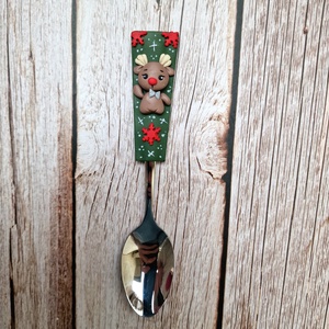 Karácsonyi teáskanál - Szarvasos - otthon & életmód - konyhafelszerelés, tálalás - tálalás - kanál & villa - Meska.hu