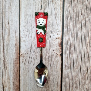 Karácsonyi teáskanál - Jegesmedvés - otthon & életmód - konyhafelszerelés, tálalás - tálalás - kanál & villa - Meska.hu