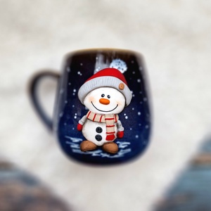 Karácsonyi bögre - Hóemberes, Otthon & Életmód, Konyhafelszerelés, tálalás, Tálalás, Bögre & Csésze, Gyurma, MESKA