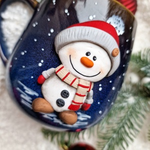 Karácsonyi bögre - Hóemberes - otthon & életmód - konyhafelszerelés, tálalás - tálalás - bögre & csésze - Meska.hu