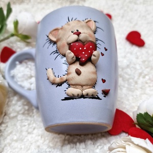 Szívpajtik kollekció - Cicás bögre - otthon & életmód - konyhafelszerelés, tálalás - tálalás - bögre & csésze - Meska.hu