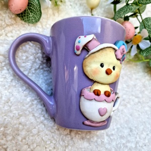 Nyuszicsibe csészében � húsvéti bögre - ünnepi díszek, dekorációk - húsvéti díszek és dekorációk - húsvéti bögre - Meska.hu