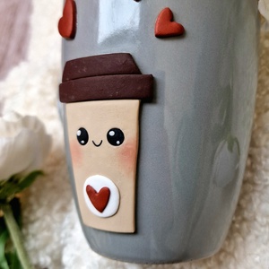 Kawaii Mosolygós Latte Bögre - otthon & életmód - konyhafelszerelés, tálalás - tálalás - bögre & csésze - Meska.hu