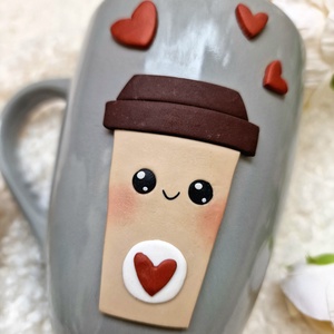 Kawaii Mosolygós Latte Bögre - otthon & életmód - konyhafelszerelés, tálalás - tálalás - bögre & csésze - Meska.hu