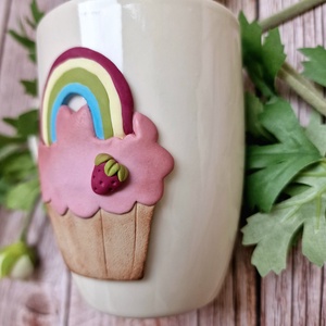 Epres Szivárvány Cupcake bögre - otthon & életmód - konyhafelszerelés, tálalás - tálalás - bögre & csésze - Meska.hu