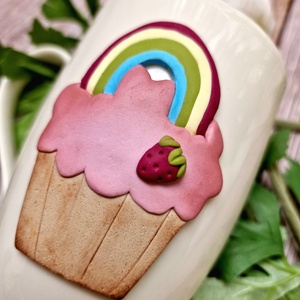 Epres Szivárvány Cupcake bögre - otthon & életmód - konyhafelszerelés, tálalás - tálalás - bögre & csésze - Meska.hu