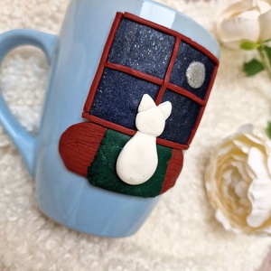 Macskás Bögre  - otthon & életmód - konyhafelszerelés, tálalás - tálalás - bögre & csésze - Meska.hu