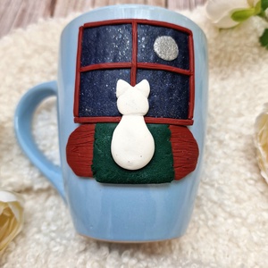 Macskás Bögre  - otthon & életmód - konyhafelszerelés, tálalás - tálalás - bögre & csésze - Meska.hu