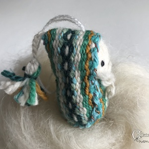 Nemezelt-szövött aranyos manó karácsonyfa dísz - karácsony - karácsonyi lakásdekoráció - karácsonyi manók, figurák - Meska.hu