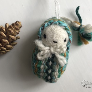 Nemezelt-szövött aranyos manó karácsonyfa dísz, Karácsony, Karácsonyi lakásdekoráció, Karácsonyi manók, figurák, Nemezelés, Szövés, MESKA