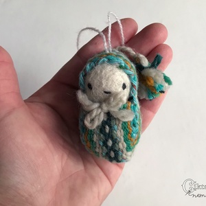 Nemezelt-szövött aranyos manó karácsonyfa dísz - karácsony - karácsonyi lakásdekoráció - karácsonyi manók, figurák - Meska.hu