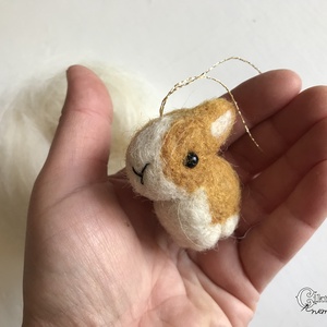 Tűnemezelt aranyos nyuszi karácsonyfa dísz - karácsony - karácsonyi lakásdekoráció - karácsonyfadíszek - Meska.hu