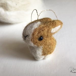 Tűnemezelt aranyos nyuszi karácsonyfa dísz - Meska.hu