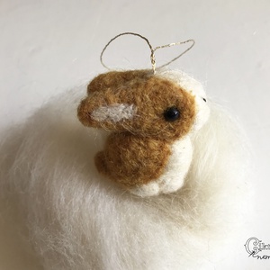 Tűnemezelt aranyos nyuszi karácsonyfa dísz - karácsony - karácsonyi lakásdekoráció - karácsonyfadíszek - Meska.hu