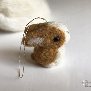 Tűnemezelt aranyos nyuszi karácsonyfa dísz - karácsony - karácsonyi lakásdekoráció - karácsonyfadíszek - Meska.hu