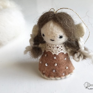 Nemez angyalka, Karácsony, Karácsonyi lakásdekoráció, Karácsonyfadíszek, Nemezelés, Varrás, MESKA