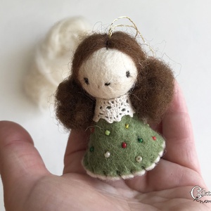 Nemez angyalka - karácsony - karácsonyi lakásdekoráció - karácsonyfadíszek - Meska.hu