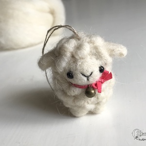 Tűnemezelt csengős bárány karácsonyfadísz, dekoráció - Meska.hu