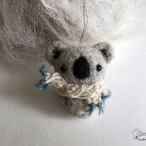 Tűnemezelt koala karácsonyfadísz - karácsony - karácsonyi lakásdekoráció - karácsonyfadíszek - Meska.hu