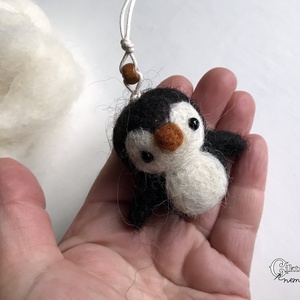 Nemez pingvin karácsonyfadísz - karácsony - karácsonyi lakásdekoráció - karácsonyfadíszek - Meska.hu