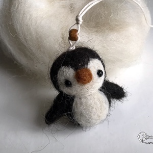 Nemez pingvin karácsonyfadísz, Karácsony, Karácsonyi lakásdekoráció, Karácsonyfadíszek, Nemezelés, MESKA