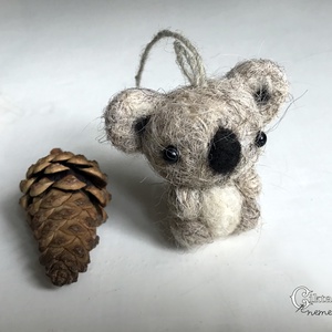 Tűnemezelt aranyos koala - karácsony - karácsonyi lakásdekoráció - karácsonyfadíszek - Meska.hu