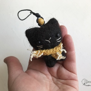 Tűnemezelt aranyos fekete macska - otthon & életmód - dekoráció - halloween - halloweeni figurák - Meska.hu