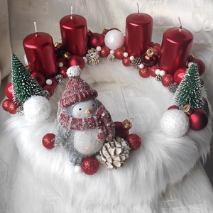 Adventi koszorú - pingvin - karácsony - adventi díszek - adventi koszorú - Meska.hu