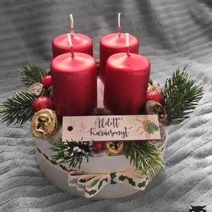 Kerek adventi asztaldísz - Meska.hu