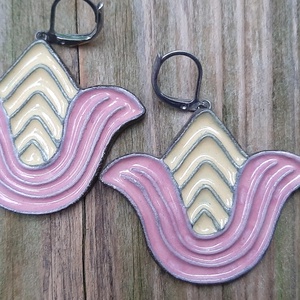 Virág fülbevalók - ékszer - fülbevaló - lógó fülbevaló - Meska.hu