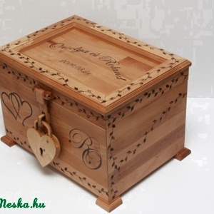 Ftrix részére lefoglalva!!!! - Esküvői láda fából szív lakattal -  - Meska.hu