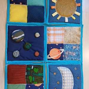 Szenzoros szőnyeg, Baba - mama, Baba játékok, Játszószőnyeg, Varrás, 6 részből álló szenzoros szőnyeg, különféle tapintású textilekből, különböző töltetekkel (pl. kiseb..., MESKA