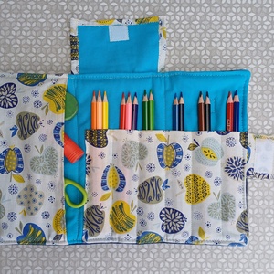Textil zsebes tároló, Otthon & Életmód, Papír, írószer, Tolltartó & Ceruzatekercs, , MESKA
