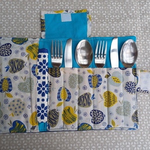Textil zsebes tároló - otthon & életmód - papír, írószer - tolltartó & ceruzatekercs - Meska.hu