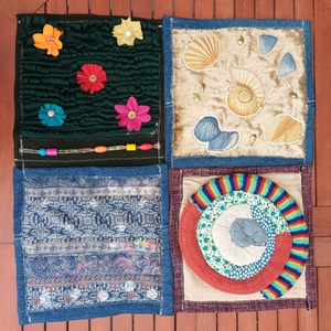 Szenzoros szőnyeg / mezítlábas ösvény - újrahasznosított textilekből - egyedi összeállításban kérhető - baba - mama - baba játékok - játszószőnyeg - Meska.hu