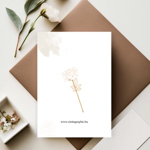 Elegante Beige esküvői meghívó (E7) - esküvő - meghívó & kártya - meghívó - Meska.hu