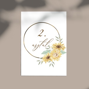 Asztalszám (Sunflower- E20), Esküvő, Meghívó & Kártya, Meghívó, Papírművészet, MESKA