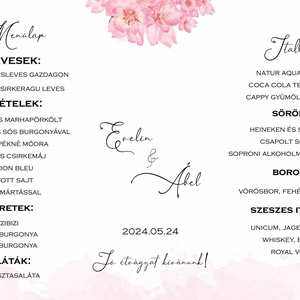Menülap és itallap (Cherry Blossom  E6) - esküvő - meghívó & kártya - meghívó - Meska.hu