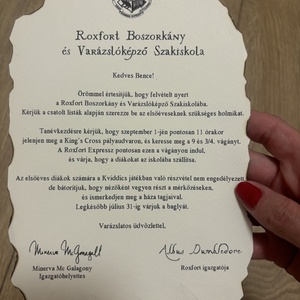 Névre szóló Roxfort levél (Harry Potterből) - játék & sport - táblajáték és kártyajáték - társasjátékok - Meska.hu