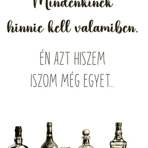 Esküvői kép - Mindenkinek hinnie kell valamiben. Én azt hiszem, iszom még egyet - otthon & életmód - dekoráció - kép & falikép - üvegkép - Meska.hu