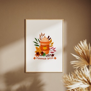 Pumpkin spice őszi falikép, Otthon & Életmód, Dekoráció, Kép & Falikép, Üvegkép, Papírművészet, MESKA
