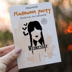 Wednesday Halloween party meghívó - Jelmezes buli - Meska.hu